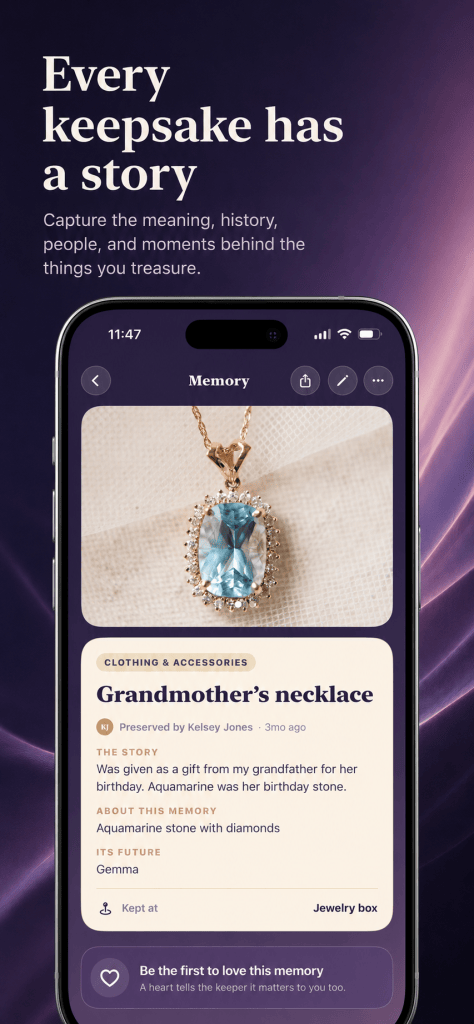 Memora Family app: every keepsake has a story